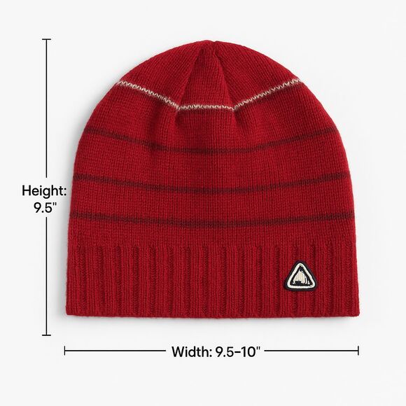 100% Wool Knit  Red Beanie  – Warm Winter Hat – Unisex – One Size main image 7